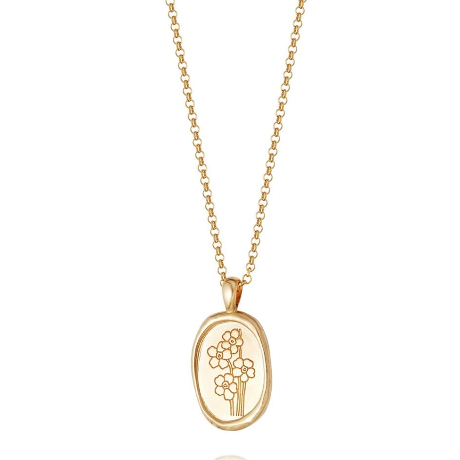Silver Gold Plated Forget Me Not Flower Necklace