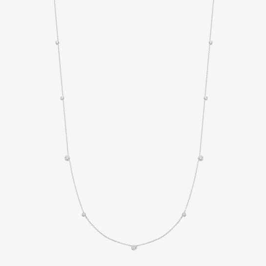 Silver Miss Dainty Multi Cubic Zirconia Station Necklace