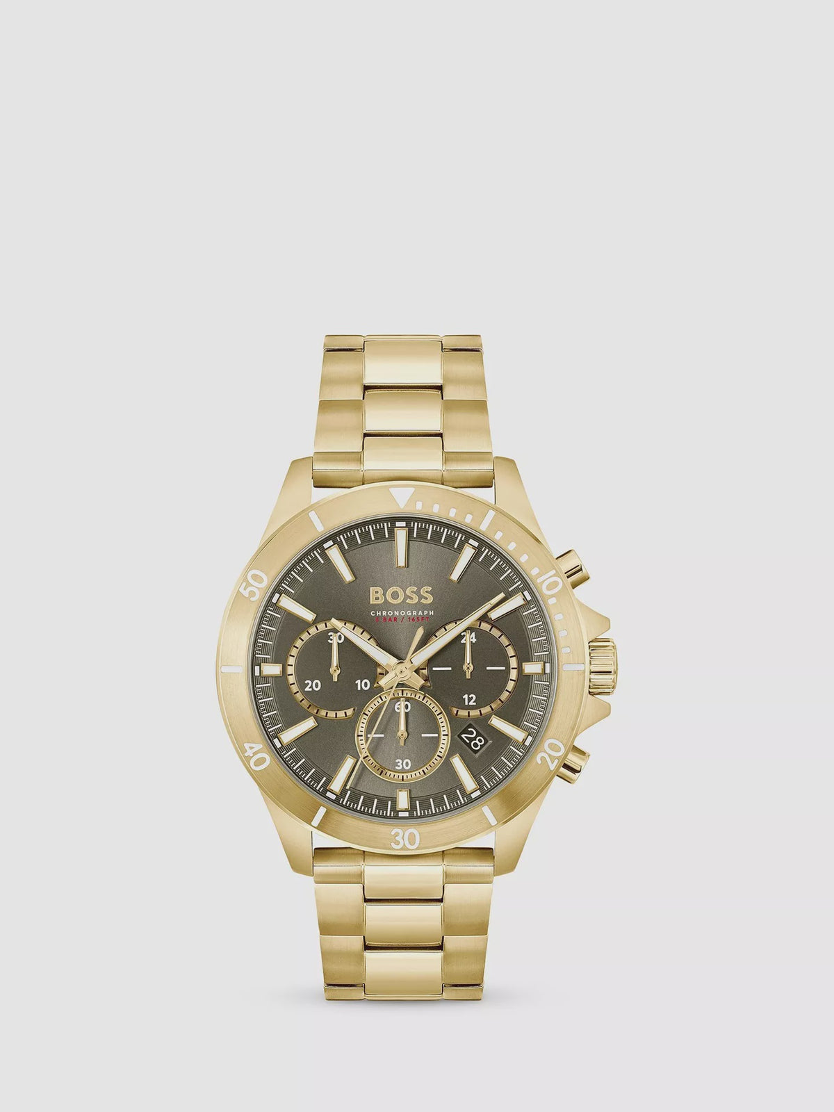 BOSS Gents Troper Gold Chronograph Olive Dial Watch
