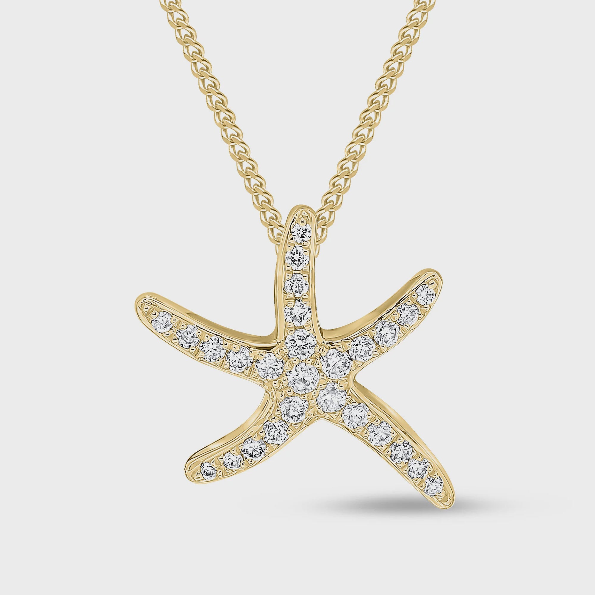 18ct Yellow Gold Diamond Starfish Pendant – 0.15ct