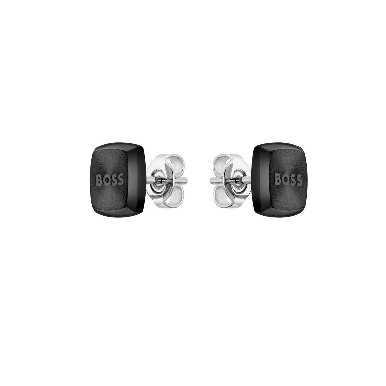 BOSS Black Stainless Steel Stud Earrings