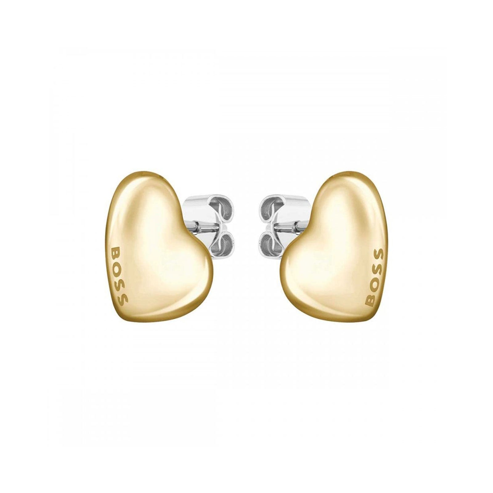 Honey Heart Gold-Plated Stud Earrings
