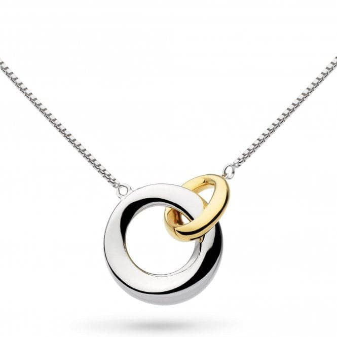Silver &amp; Gold-Plate Bevel Cirque Link Necklace 18"