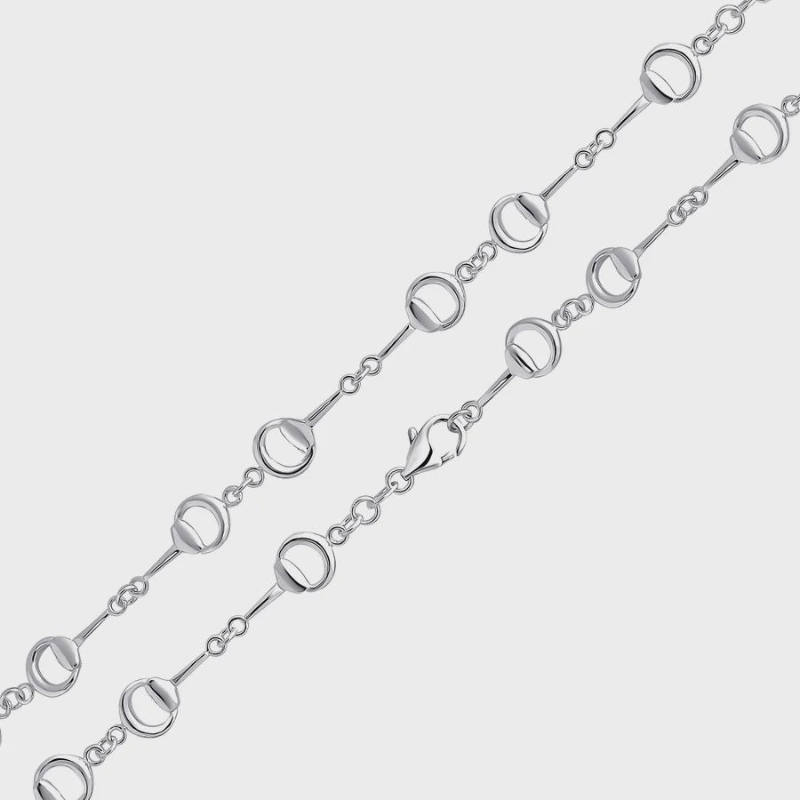Silver 10.2mm Handmade Snaffle Chain Bracelet
