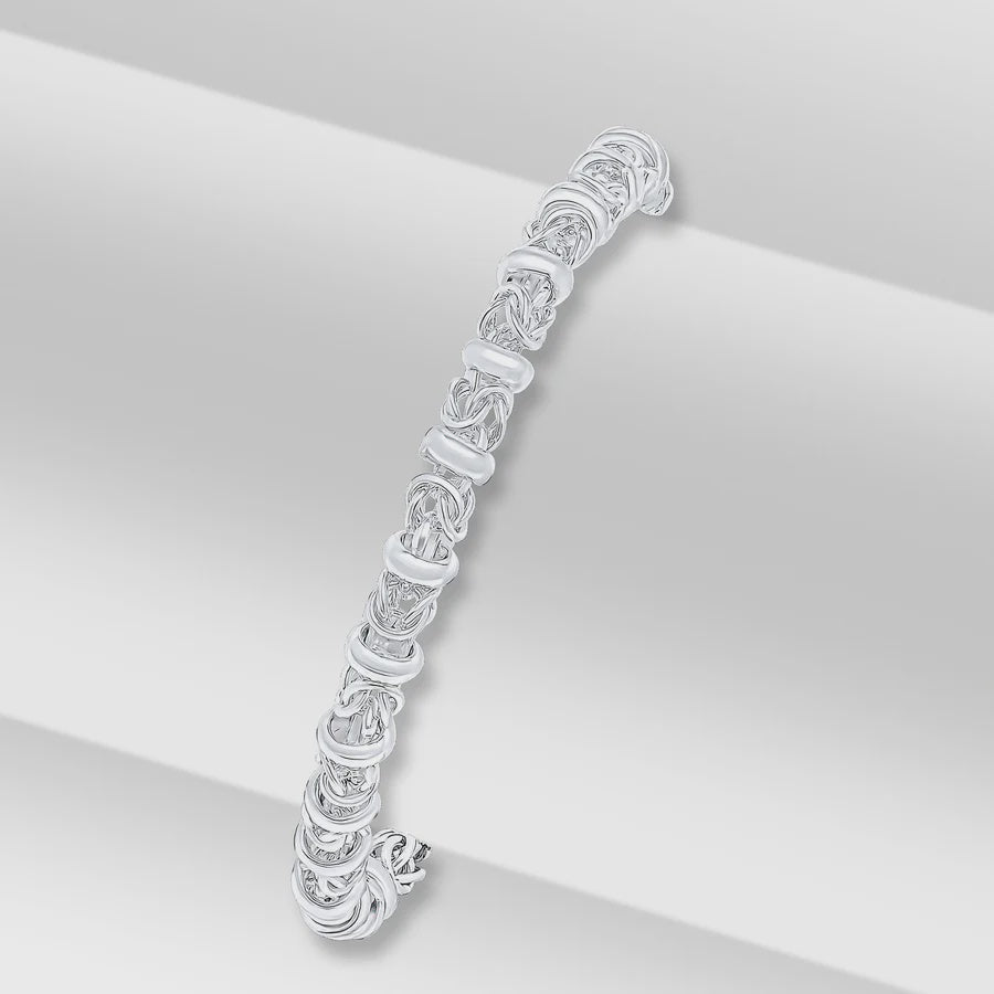 Silver 5mm Handmade Byzantine Bracelet 7.5"