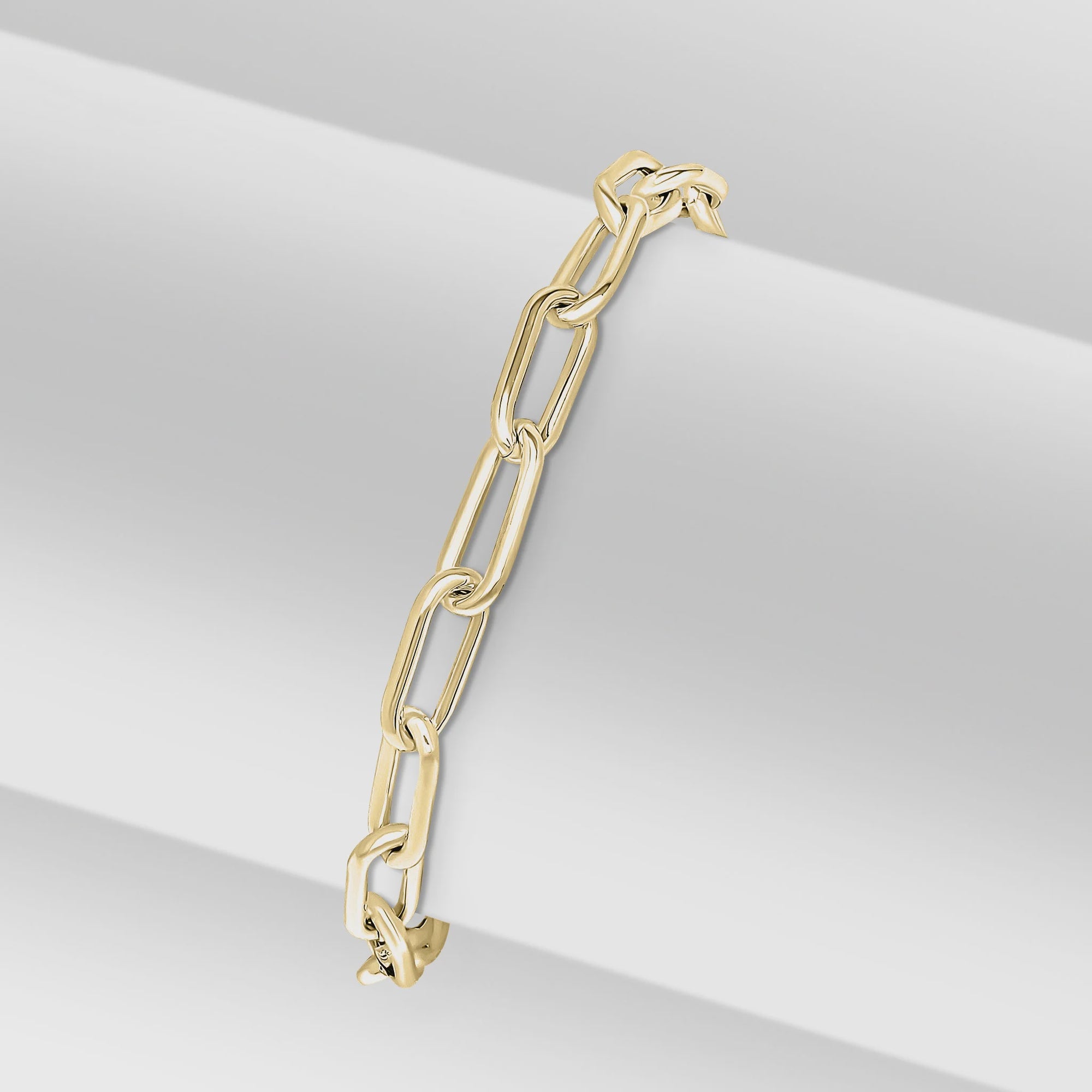 Silver 18ct Yellow Gold Plated Vermeil 4mm Handmade Paperchain Bracelet 7.5"
