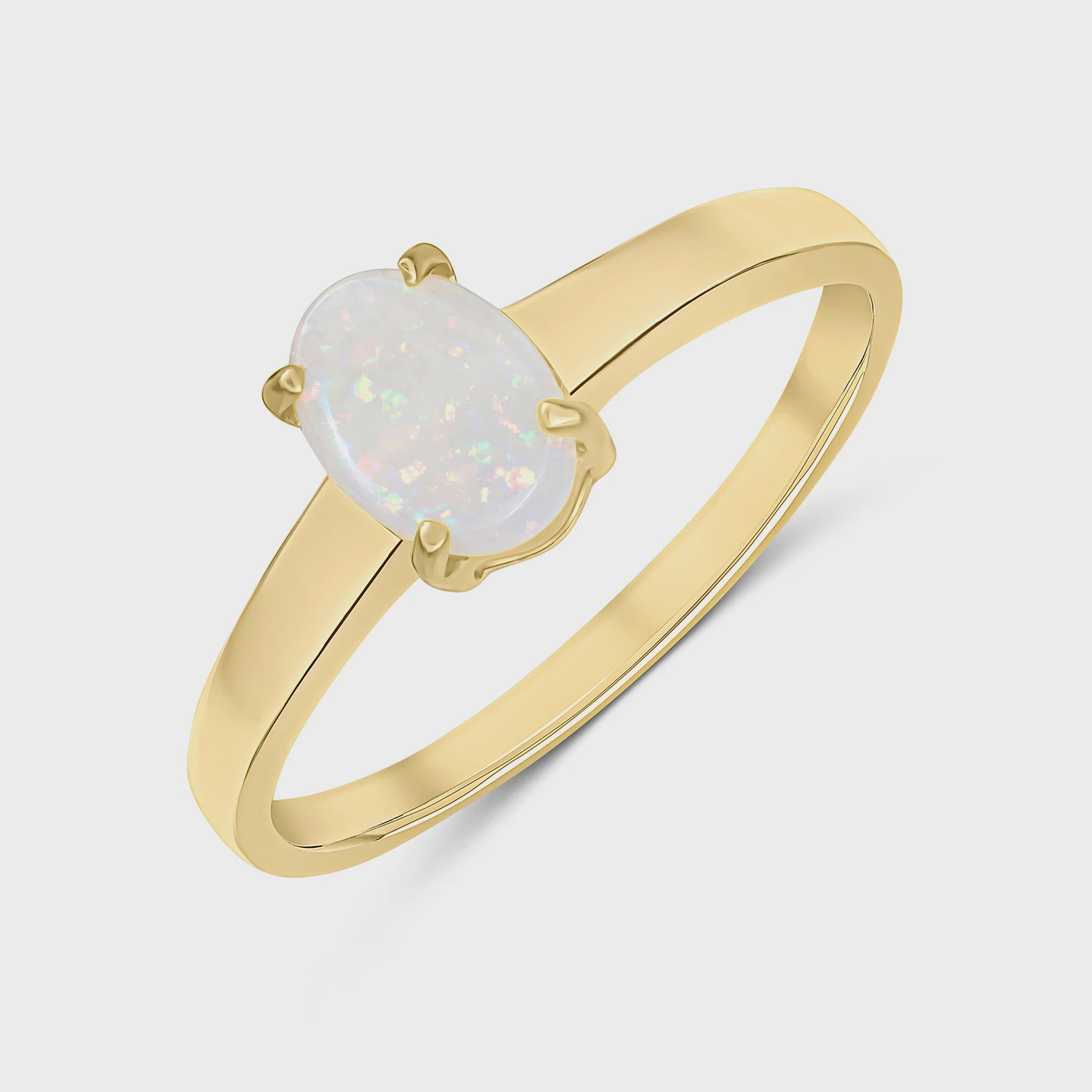 9ct Yellow Gold 0.43ct Opal Single Stone Ring