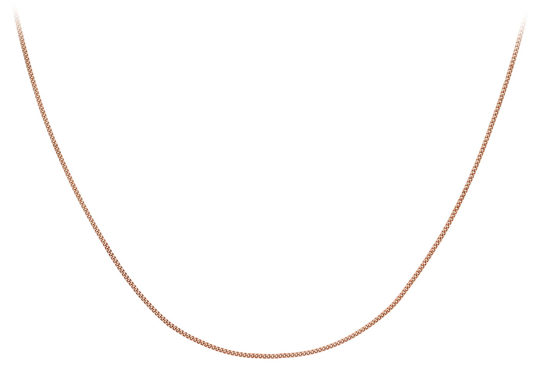 9ct Rose Gold Curb Chain 16-18