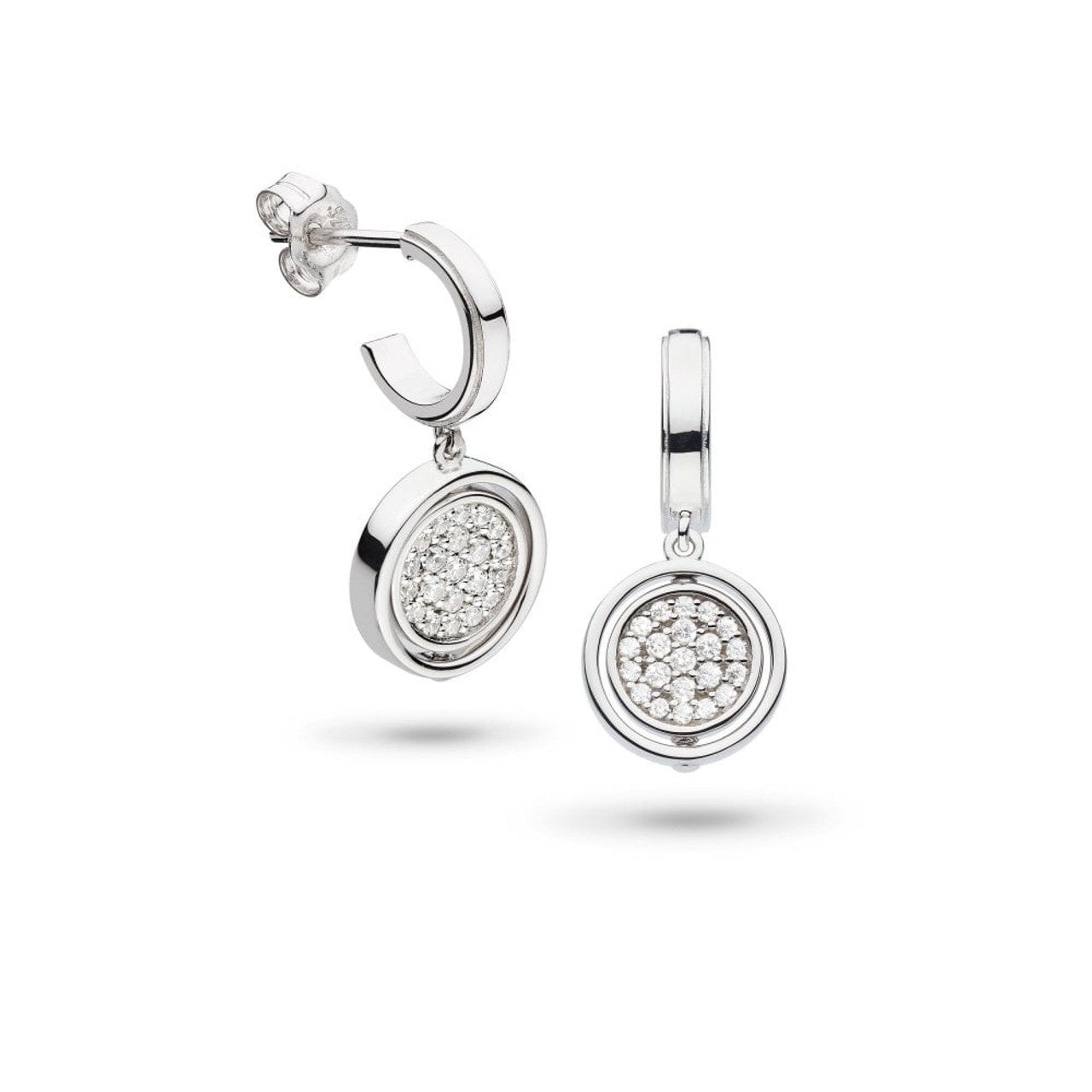 Silver Revival Eclipse CZ Spin Hoops