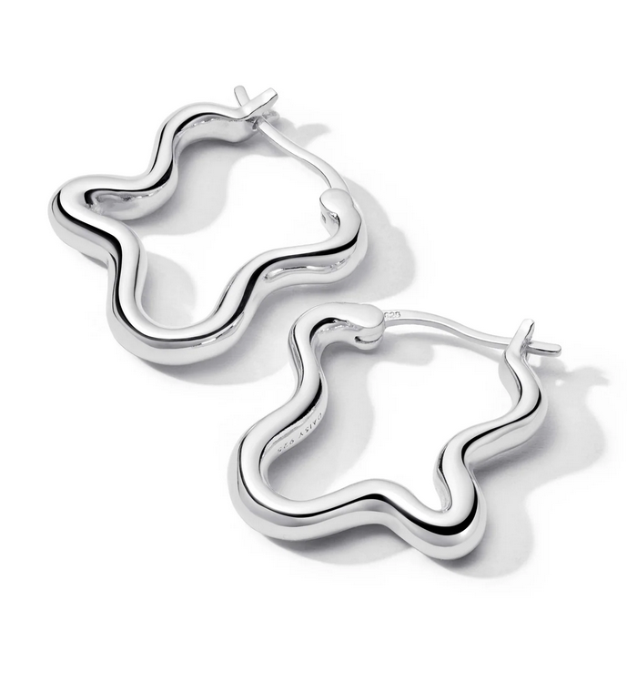 Silver Estée Lalonde Wavy Hoops