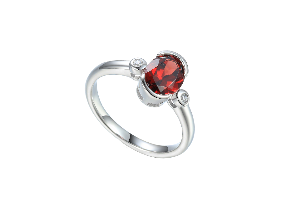 Sterling Silver Garnet Spicy Red Ring