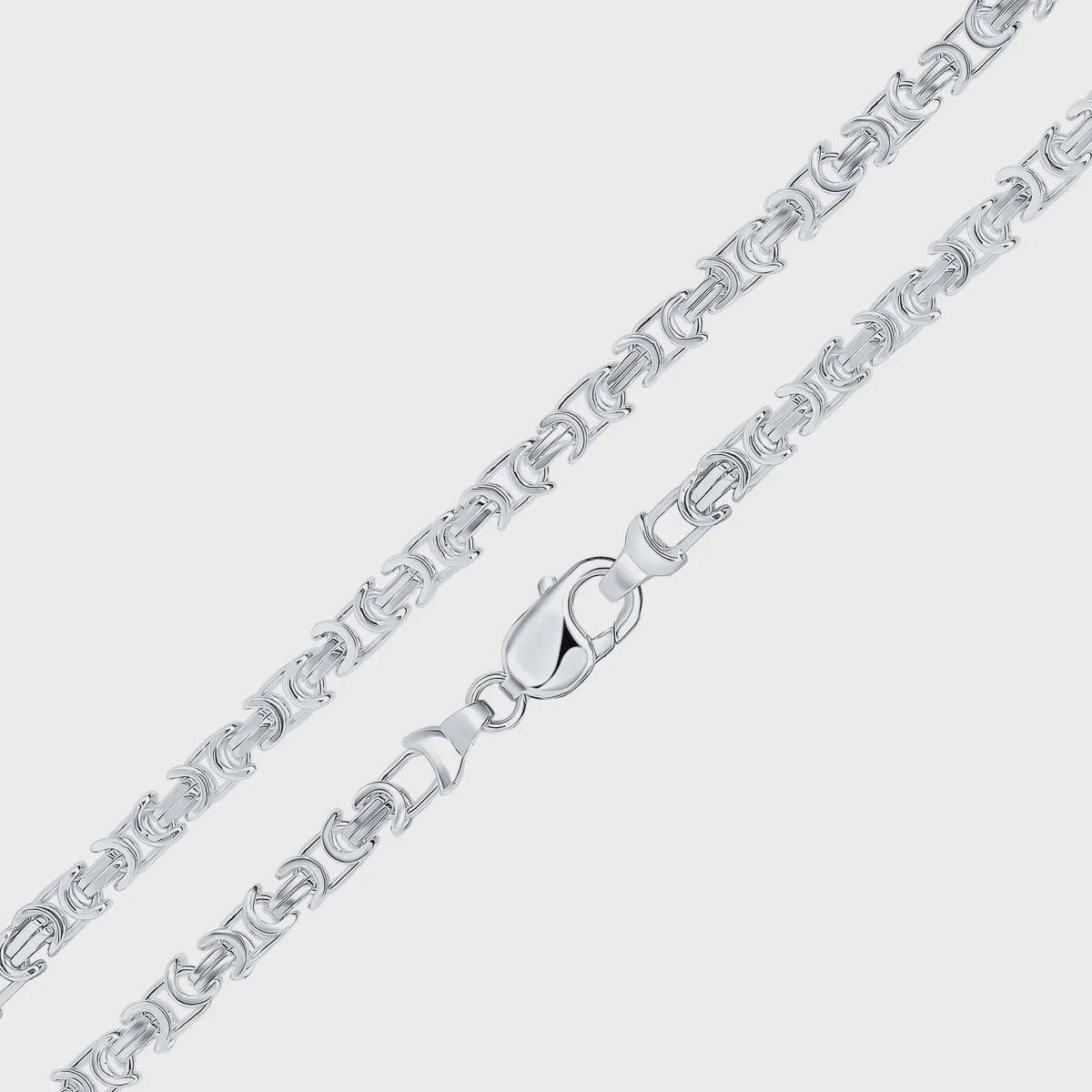 Silver 6mm Flat Byzantine Chain Bracelet 7.5"