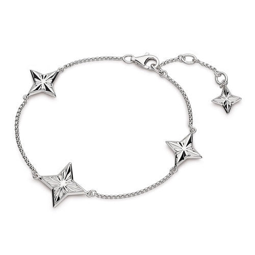 Silver Empire Astoria Tri-Star Bracelet