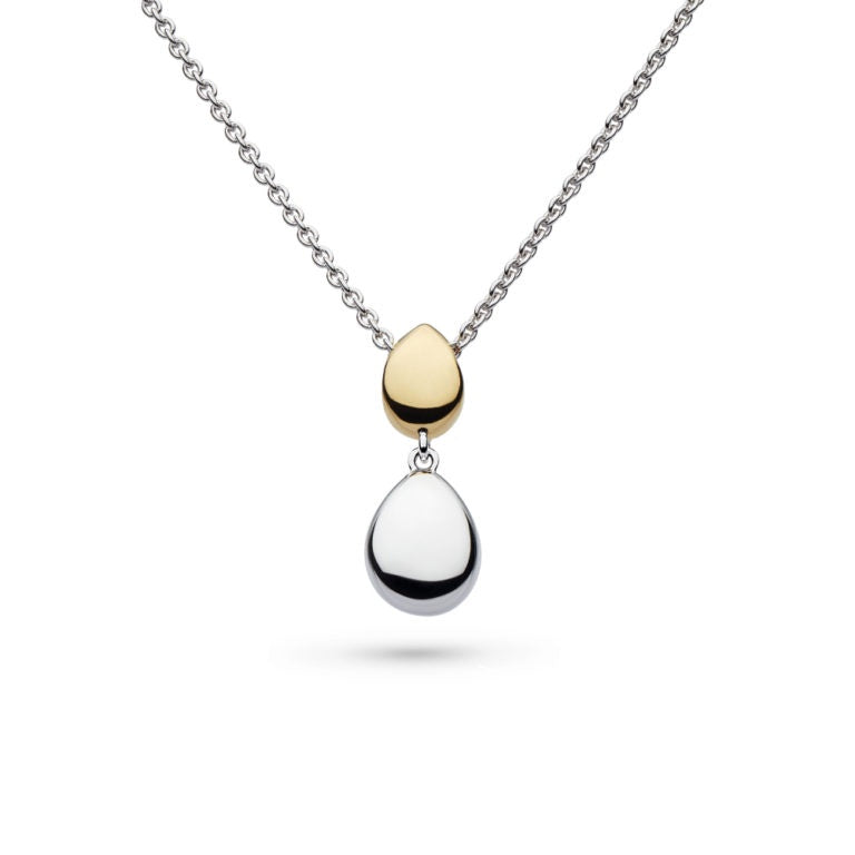 Silver Coast Pebble Golden Necklace