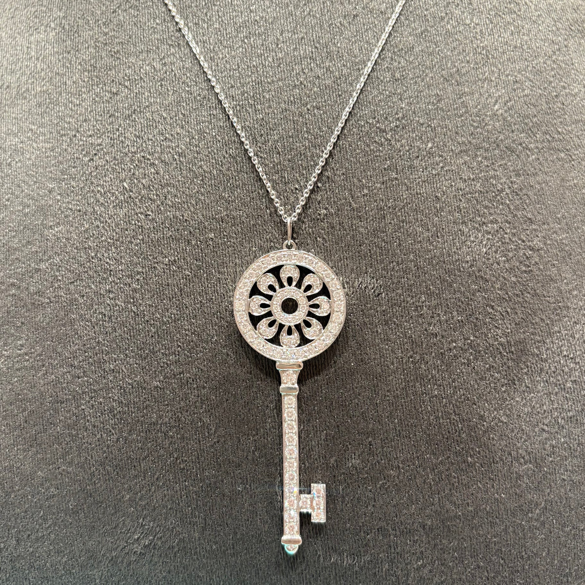 Pre-Owned Tiffany &amp; Co Platinum 1.09ct Diamond Key Pendant