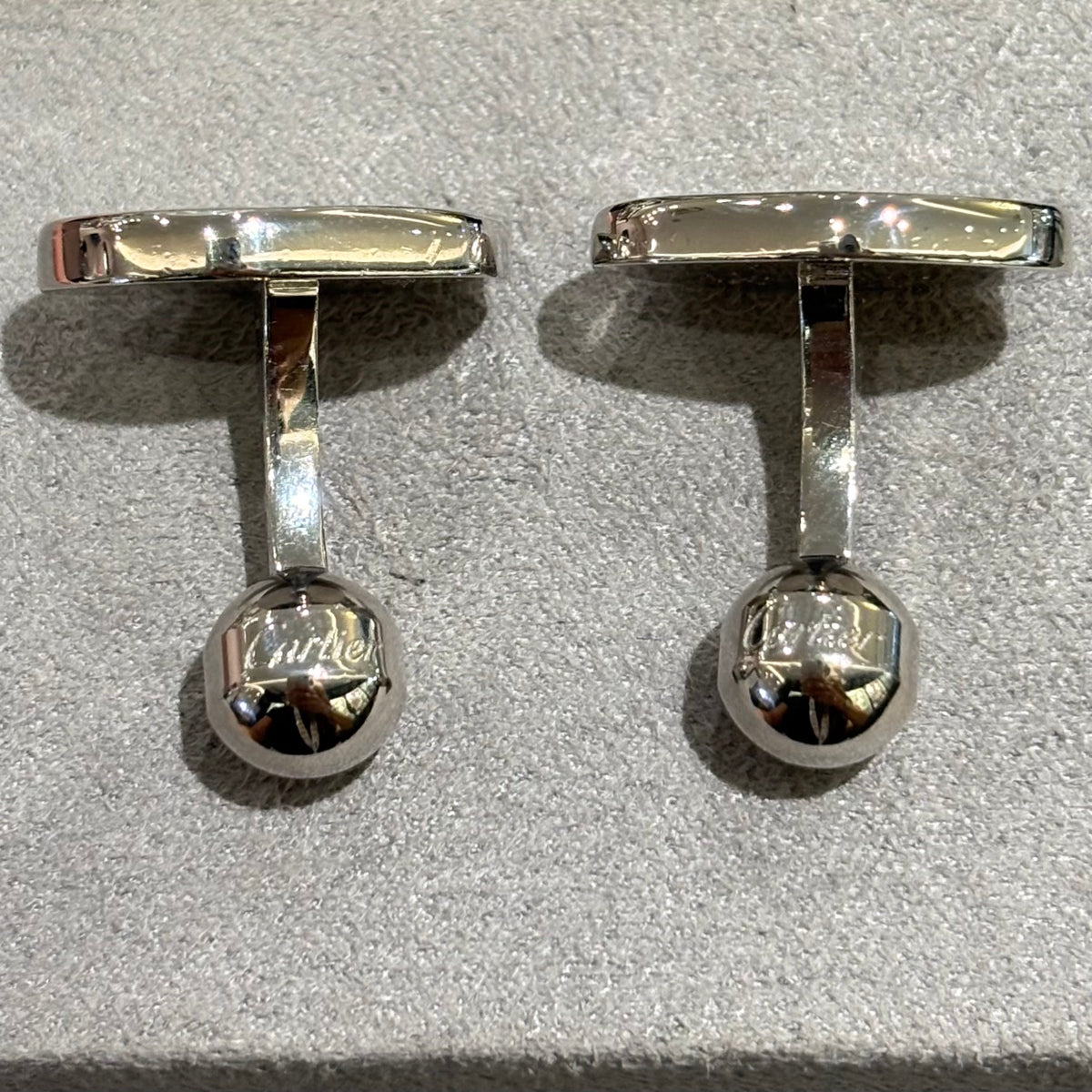 Pre-Owned Cartier Wax Seal Silver Cuff Links