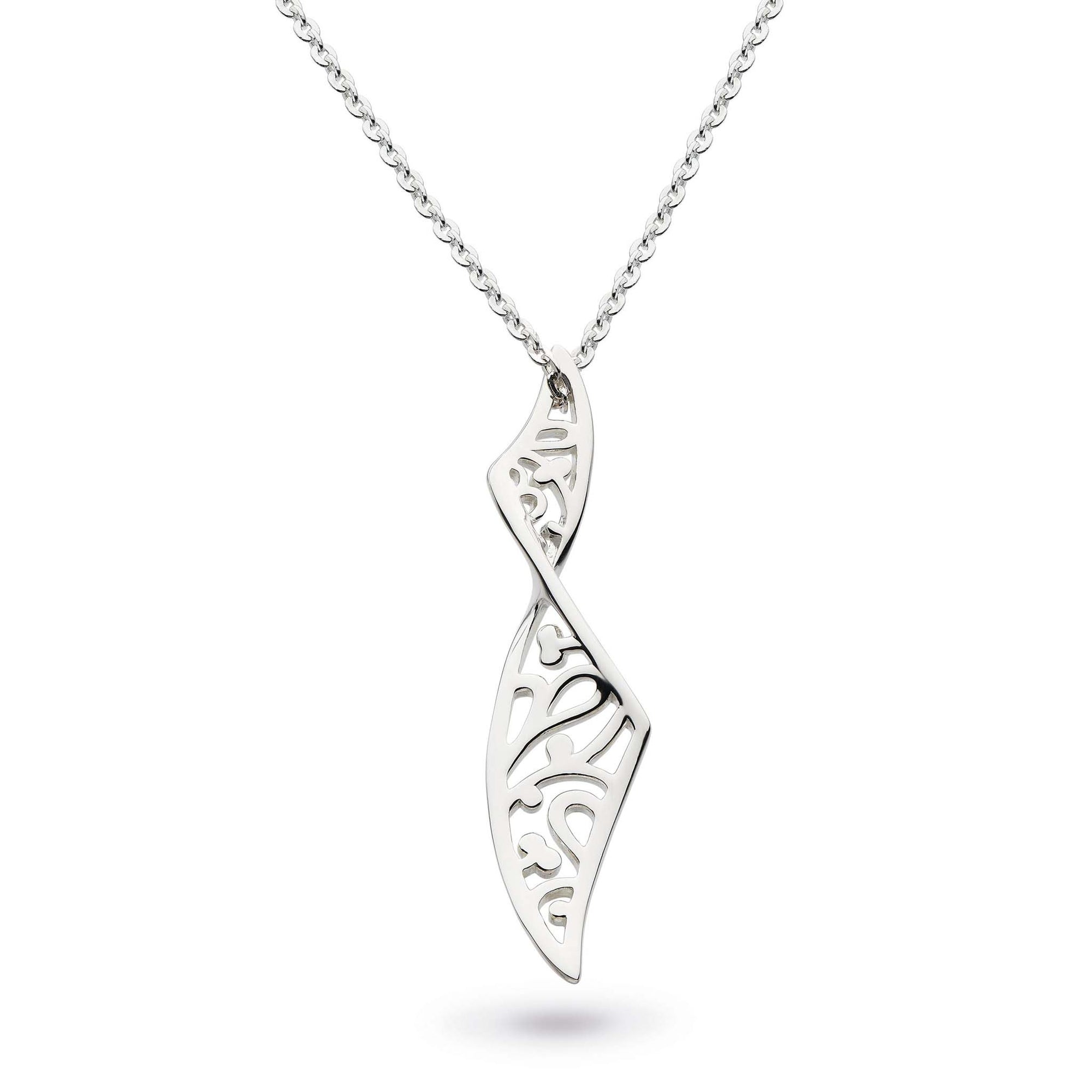 Silver Blossom Flourish Twist Necklace 18"