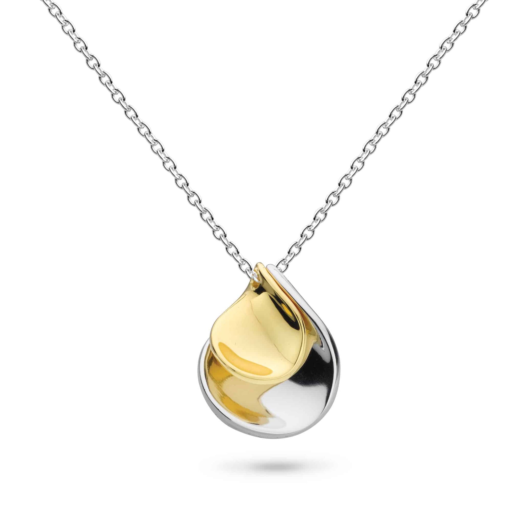 Enchanted Silver Double Petal Necklace with 18ct Gold-Plating