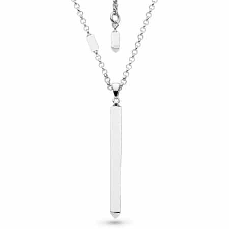 Silver Empire Manhatten Bar Verticle Necklace 32"