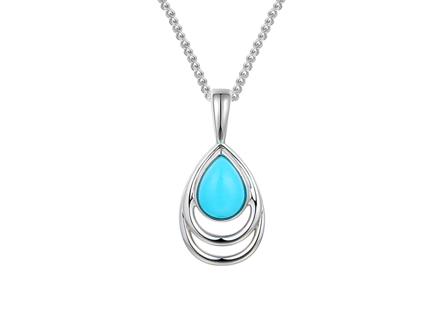Sterling Silver Dualistic Turquoise Necklace