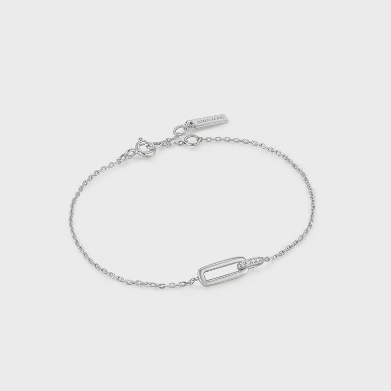 Silver Glam Interlock Bracelet