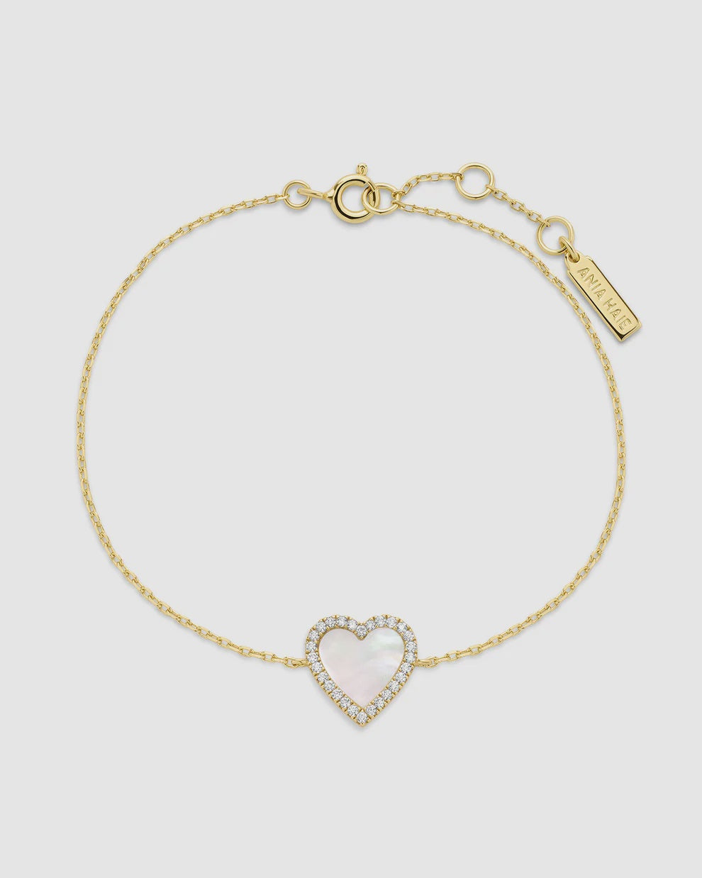 Silver Gold Plated Mother Of Pearl Heart Bracelet
