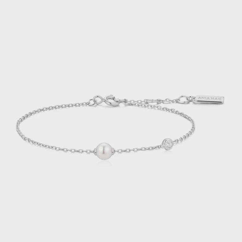 Shell Pearl &amp; Bezel-Set Sparkle Bracelet