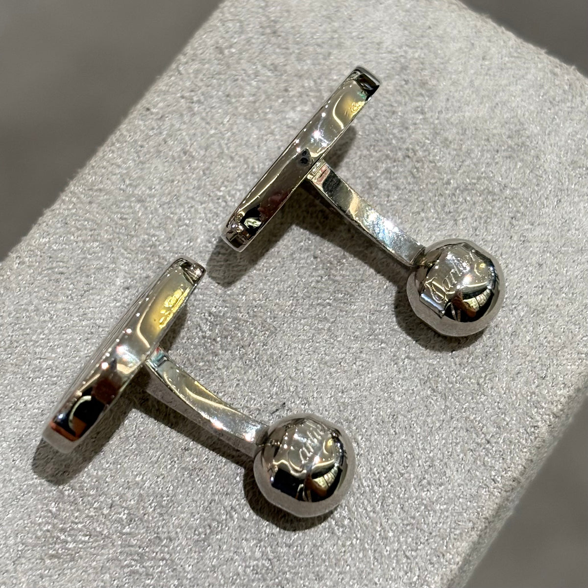 Pre-Owned Cartier Wax Seal Silver Cuff Links