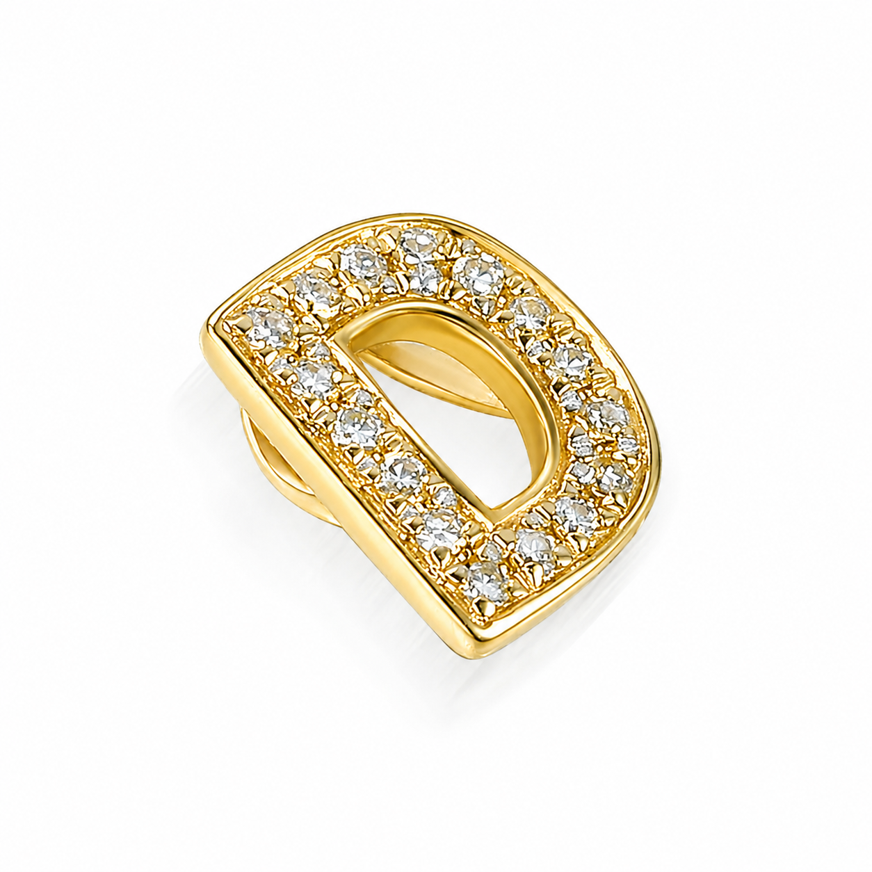 9ct Yellow Gold 0.06ct Diamond 'D' Initial Pendant