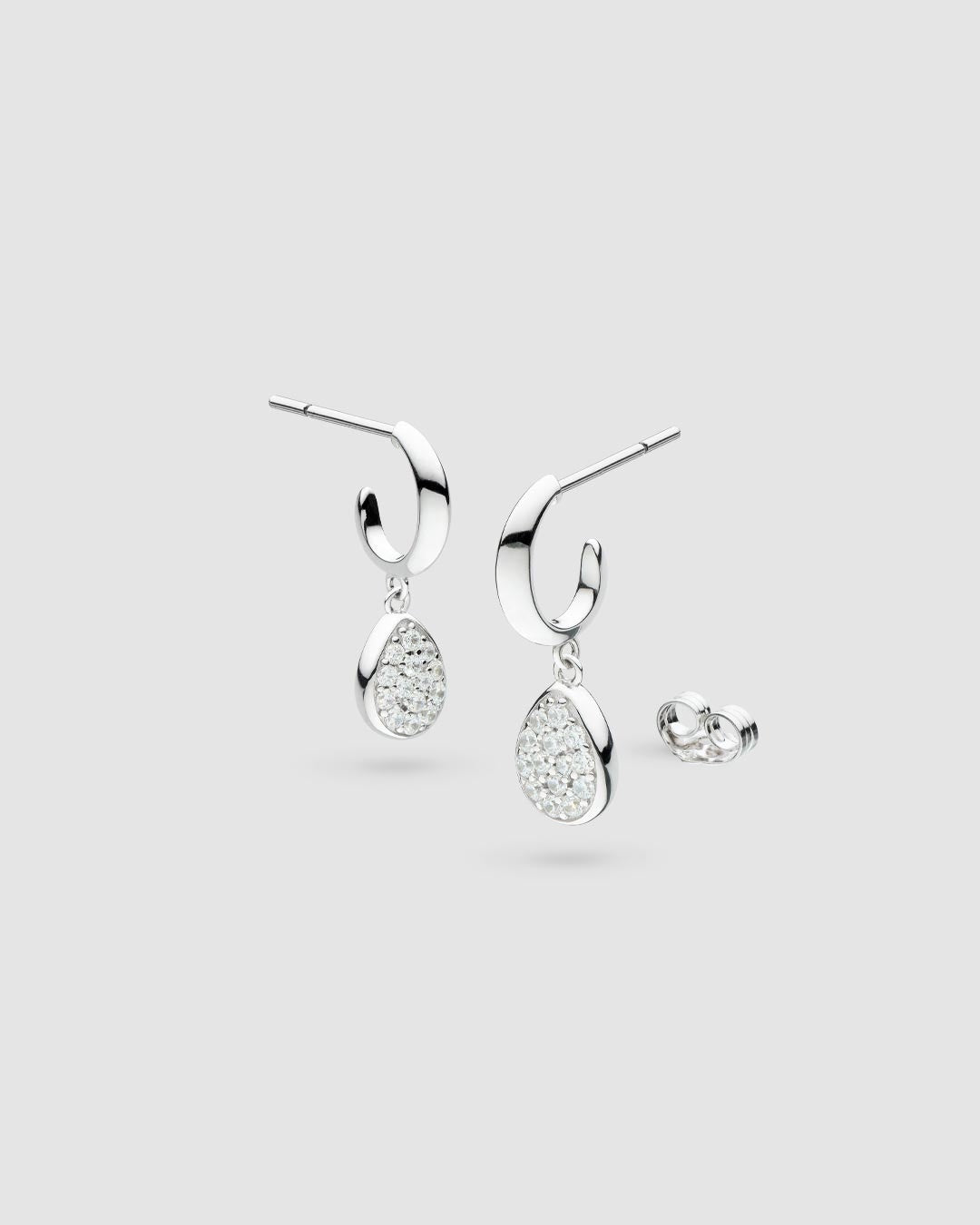 Coast Pebble Glisten Pave Hoop Earrings