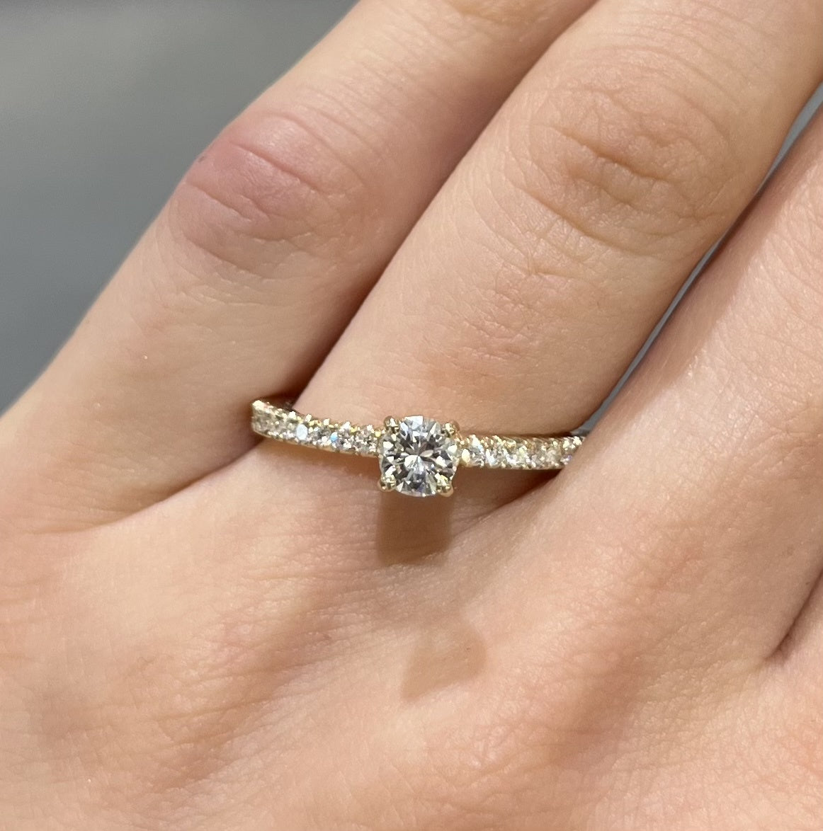 9ct Yellow Gold 0.55ct Diamond Hidden Halo Ring