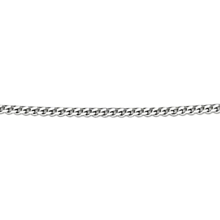 9ct White Gold Diamond-Cut Curb Chain 46cm
