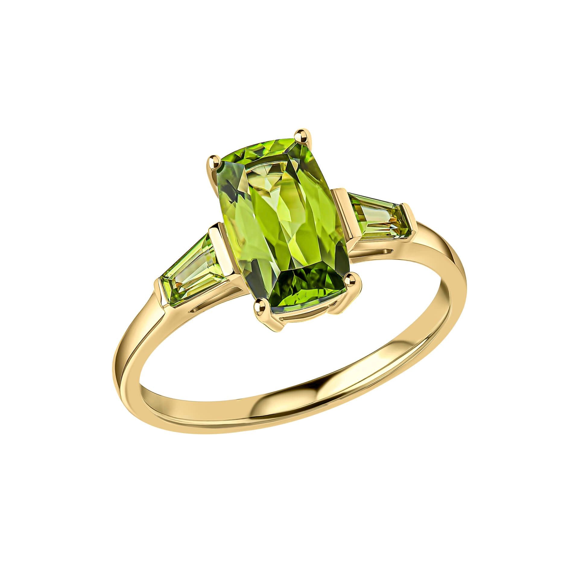 9ct Yellow Gold Three Stone Peridot Ring