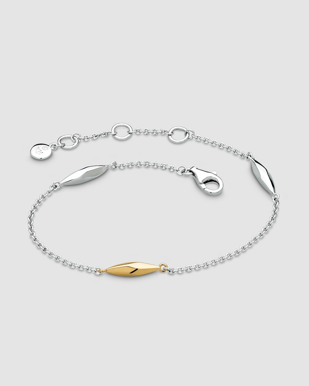 Glint Golden Two-Tone Station Bracelet