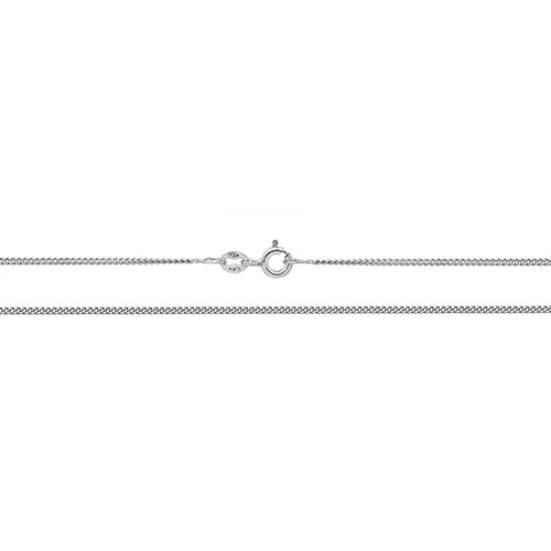 18ct White Gold Close Curb Chain