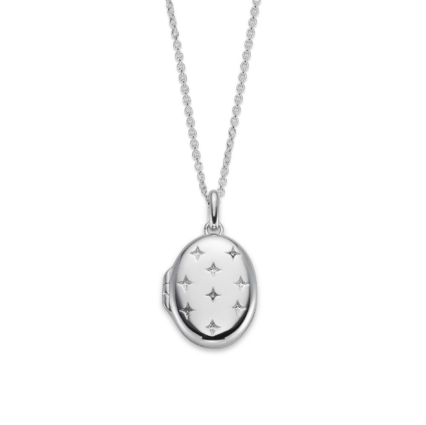 Taylor - Silver Diamond Star Locket