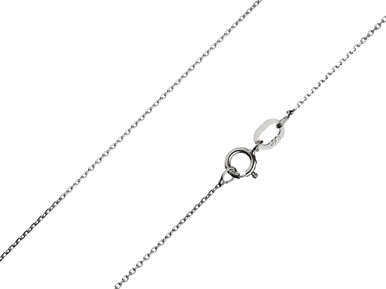 9ct White Gold 0.8mm Belcher Chain