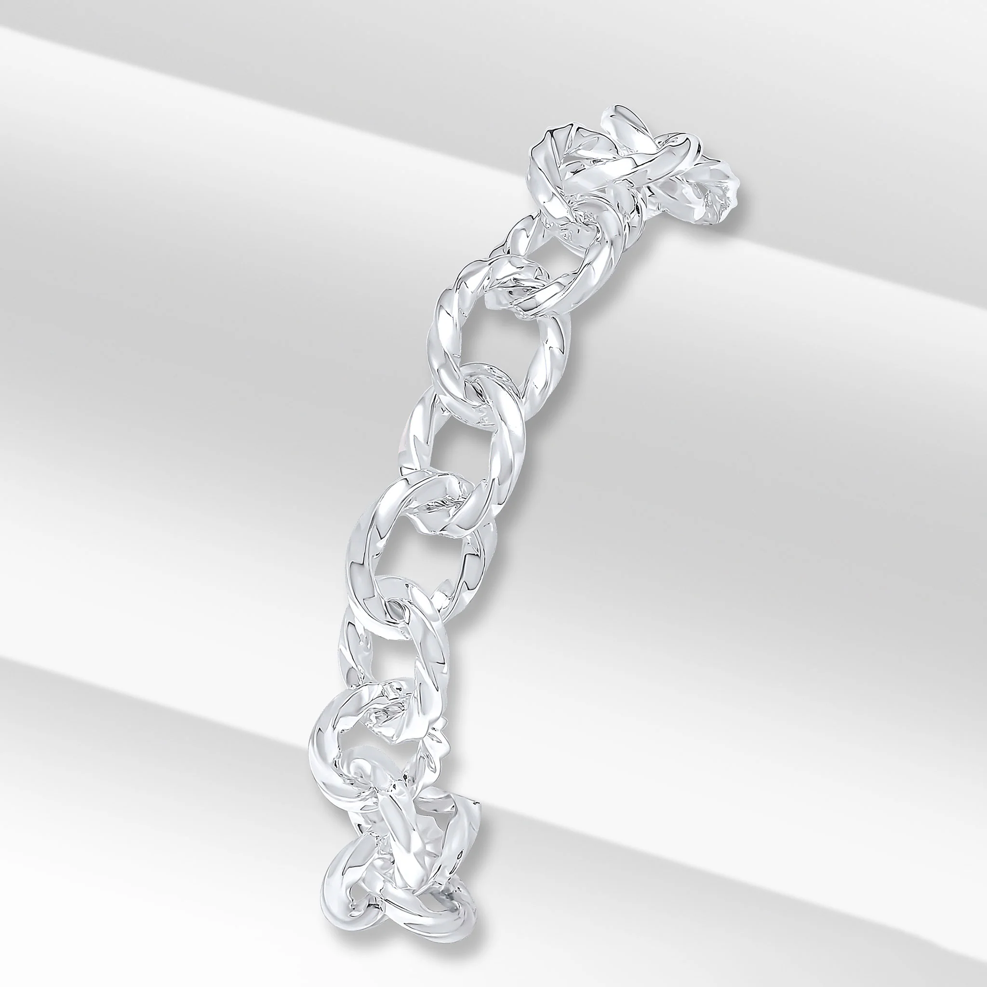 Sterling Silver Handmade Oval Twist Bracelet