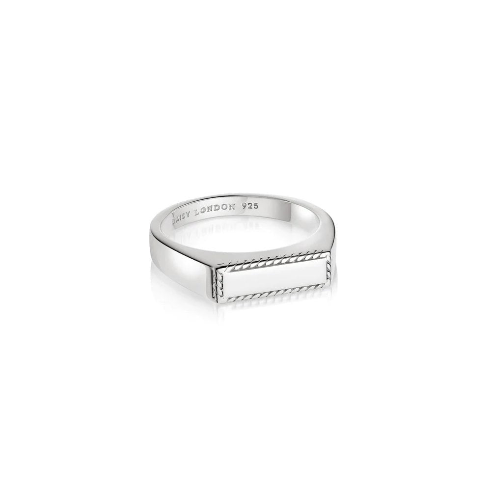 Sterling Silver Rope Signet Ring