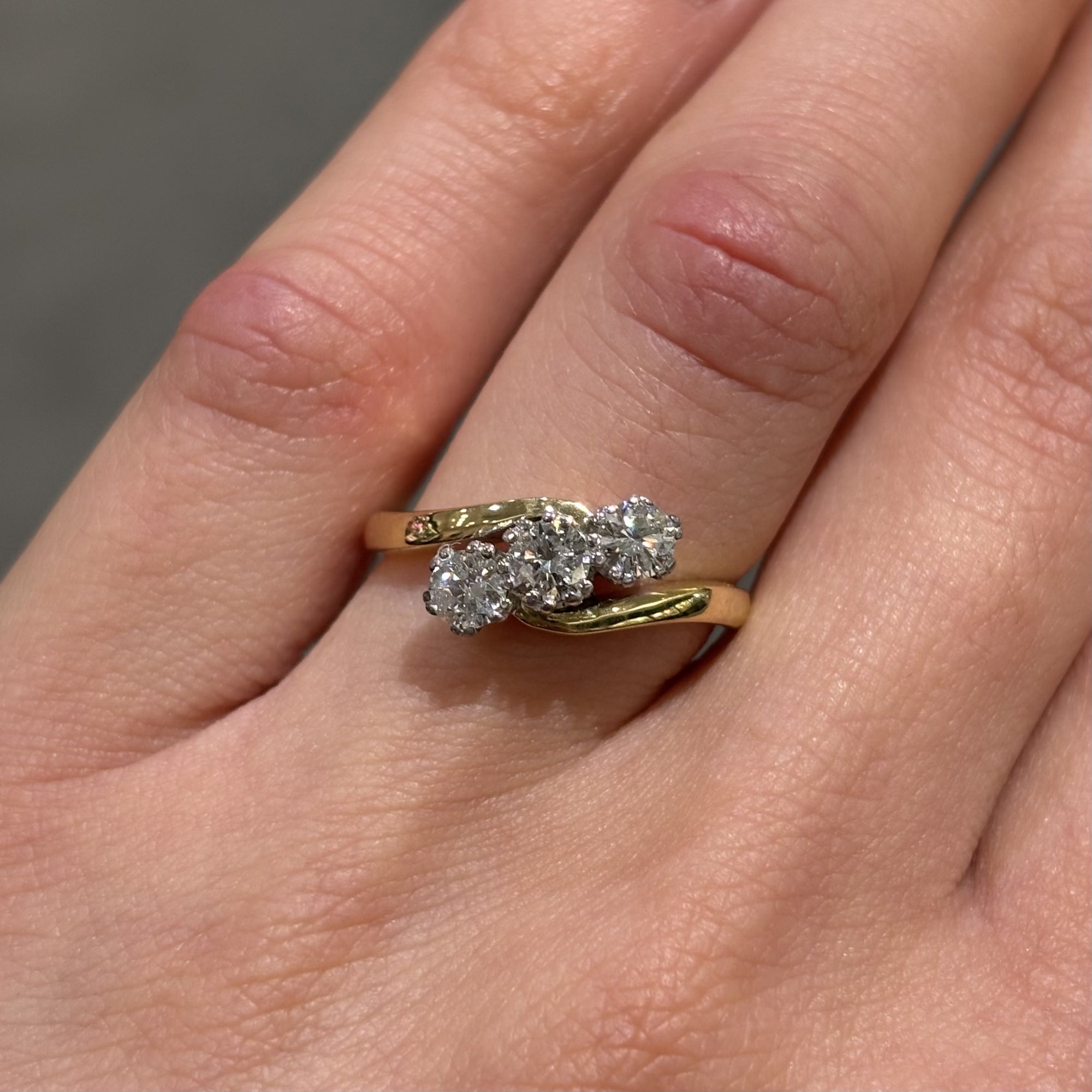 Pre-Owned 18ct Yellow Gold 0.50ct Diamond 3 Stone Ring