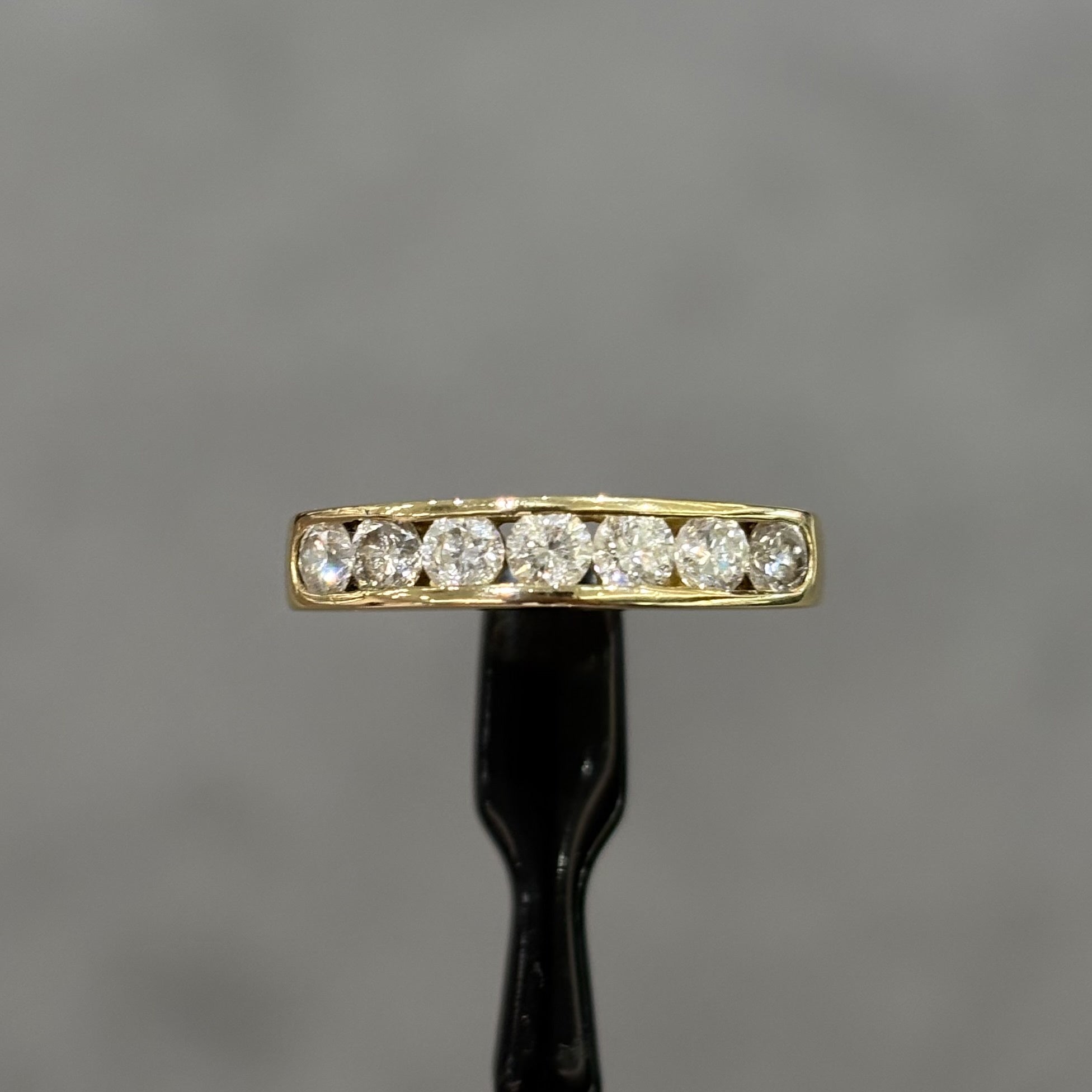 Pre-Owned 18ct Yellow Gold 1.00ct Round Brilliant Cut Diamond Channel Set 1/2 Eternity Ring