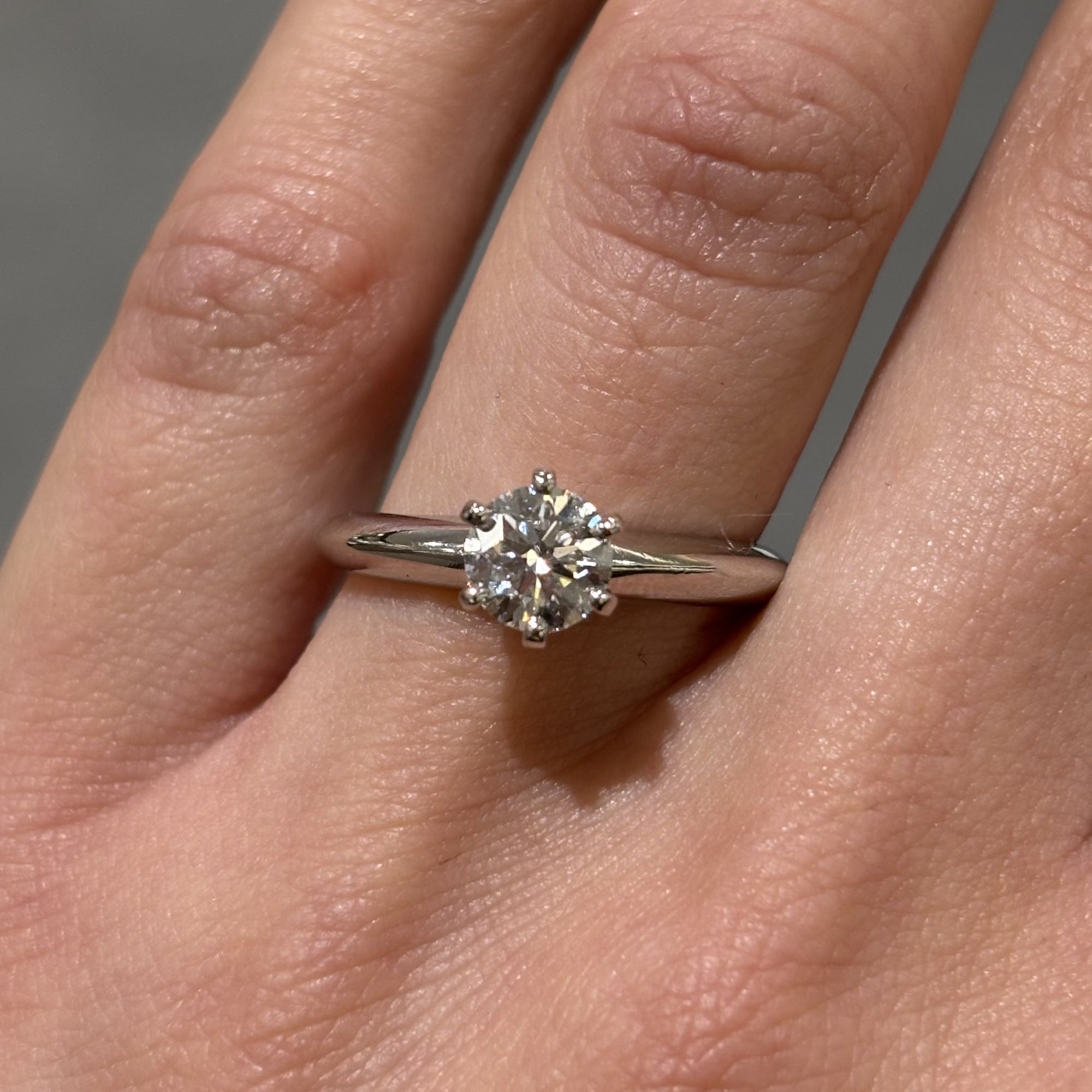 Pre-Owned Tiffany &amp; Co ‘The Tiffany Setting’ Platinum 0.71ct Diamond Solitaire