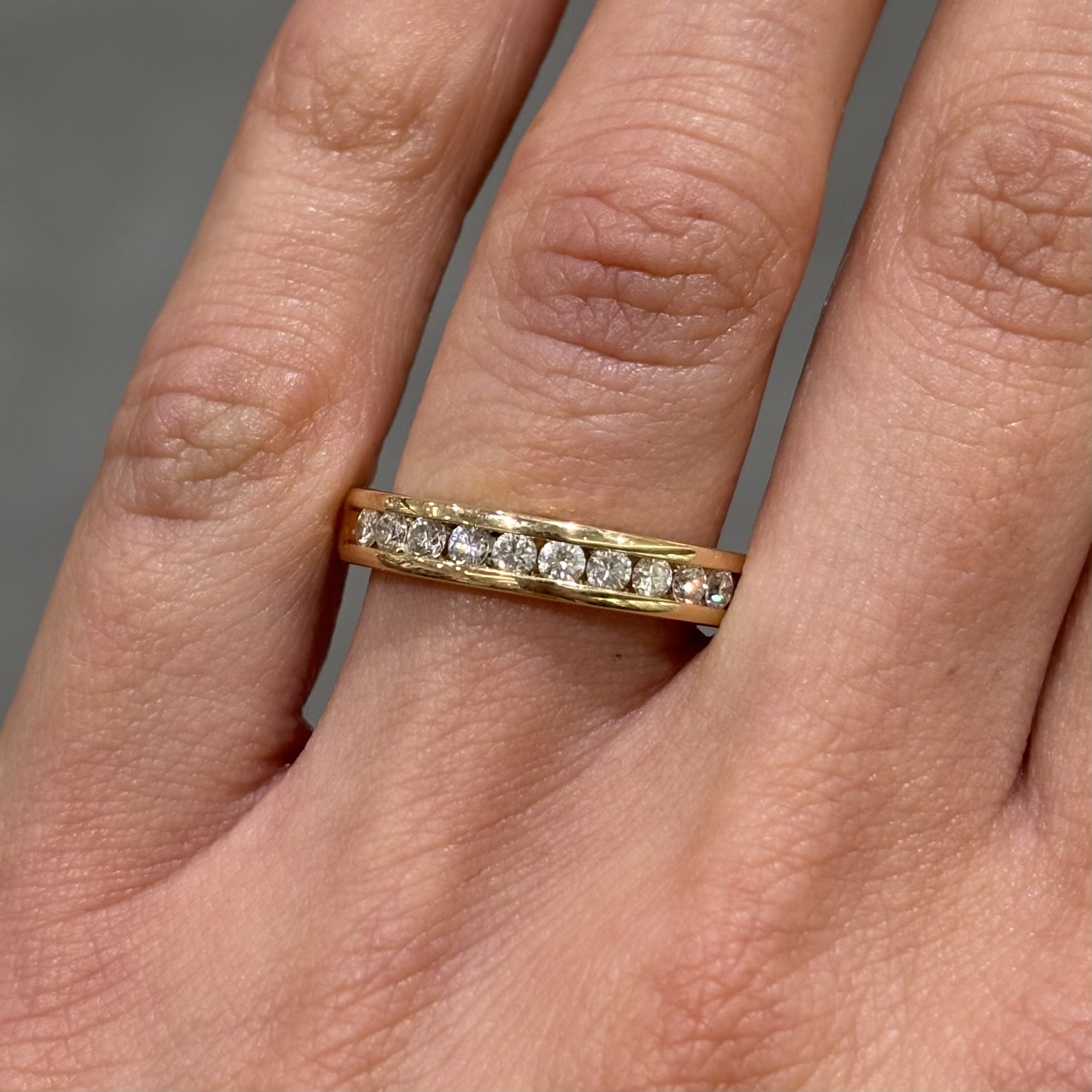Pre-Owned 14ct Yellow Gold 0.36ct Diamond Channel Set Ring
