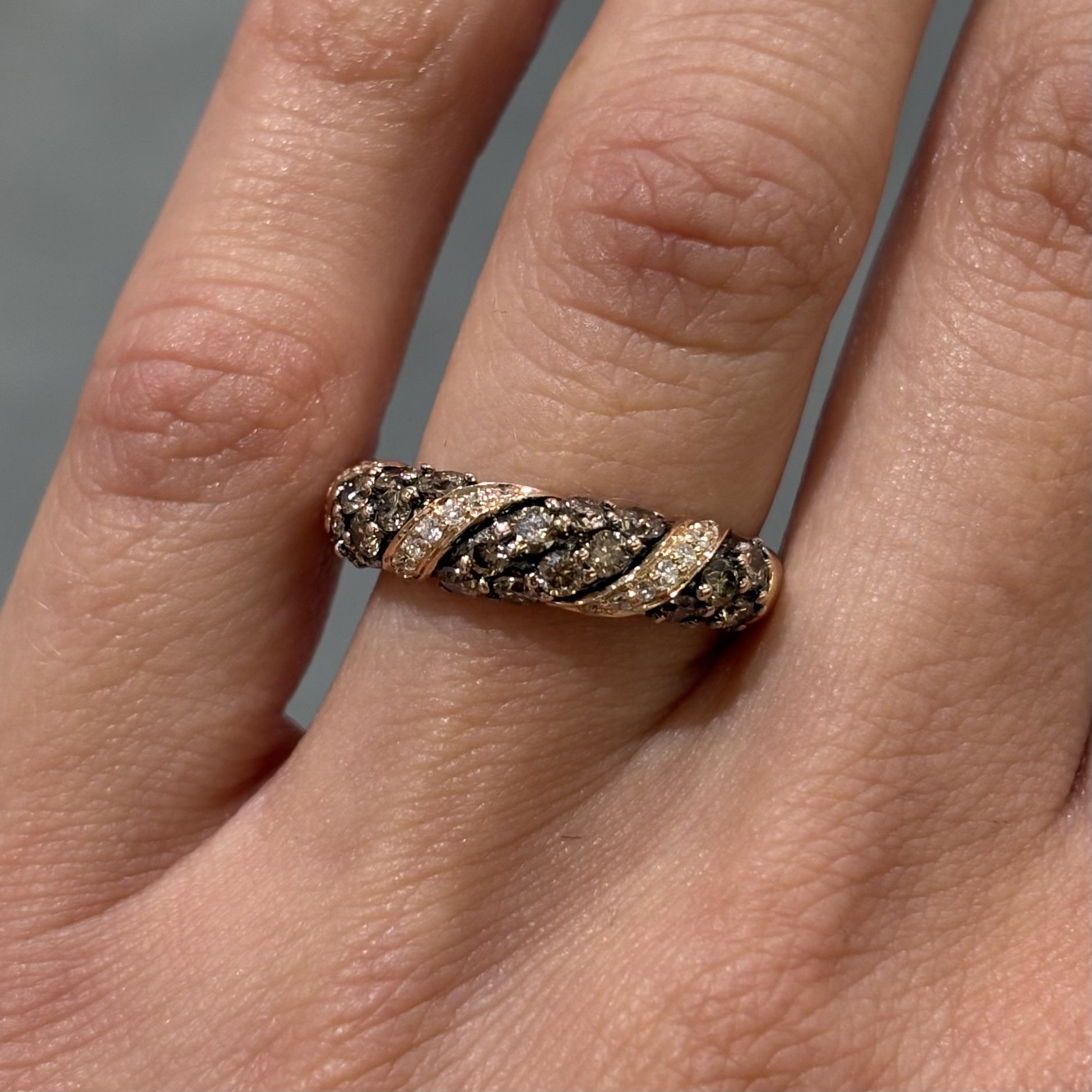 Pre-Owned 14ct Rose Gold Le Vian 1.00ct Diamond Twist Half Eternity Style Ring