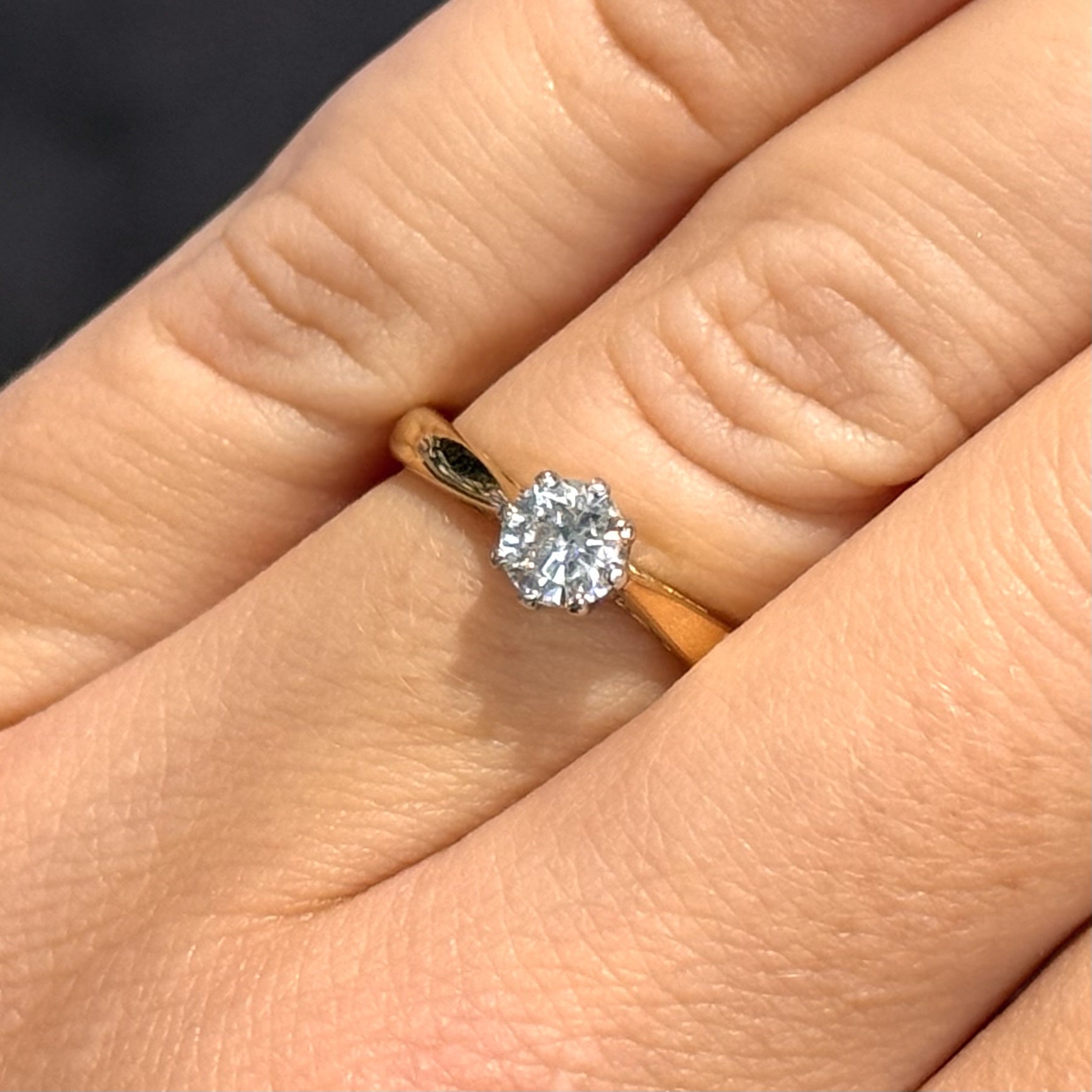 Pre-Owned 18ct Yellow Gold 0.33ct Round Brilliant Diamond Solitaire Ring