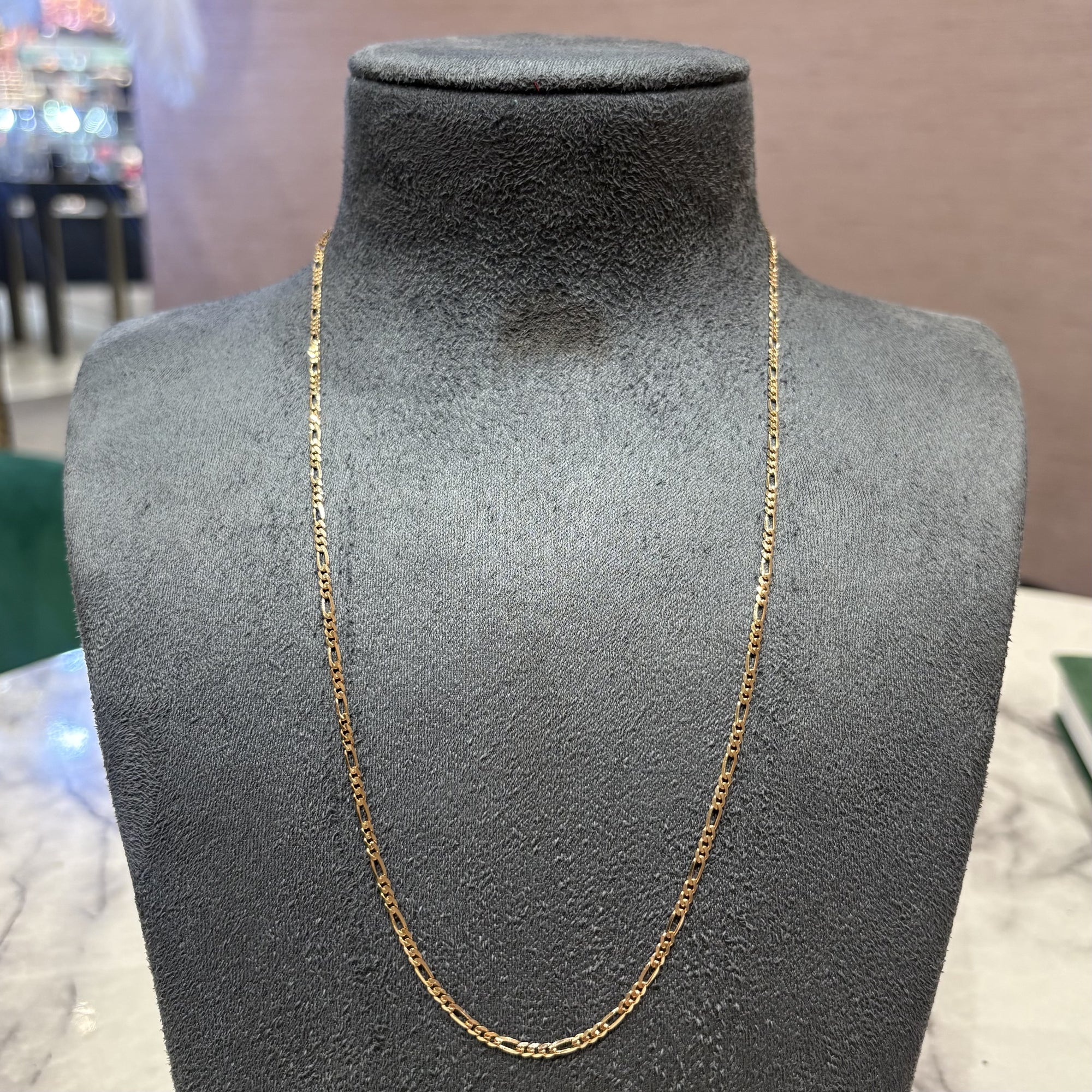 Pre-Owned 9ct Yellow Gold 24" Figaro Chain 4.6g