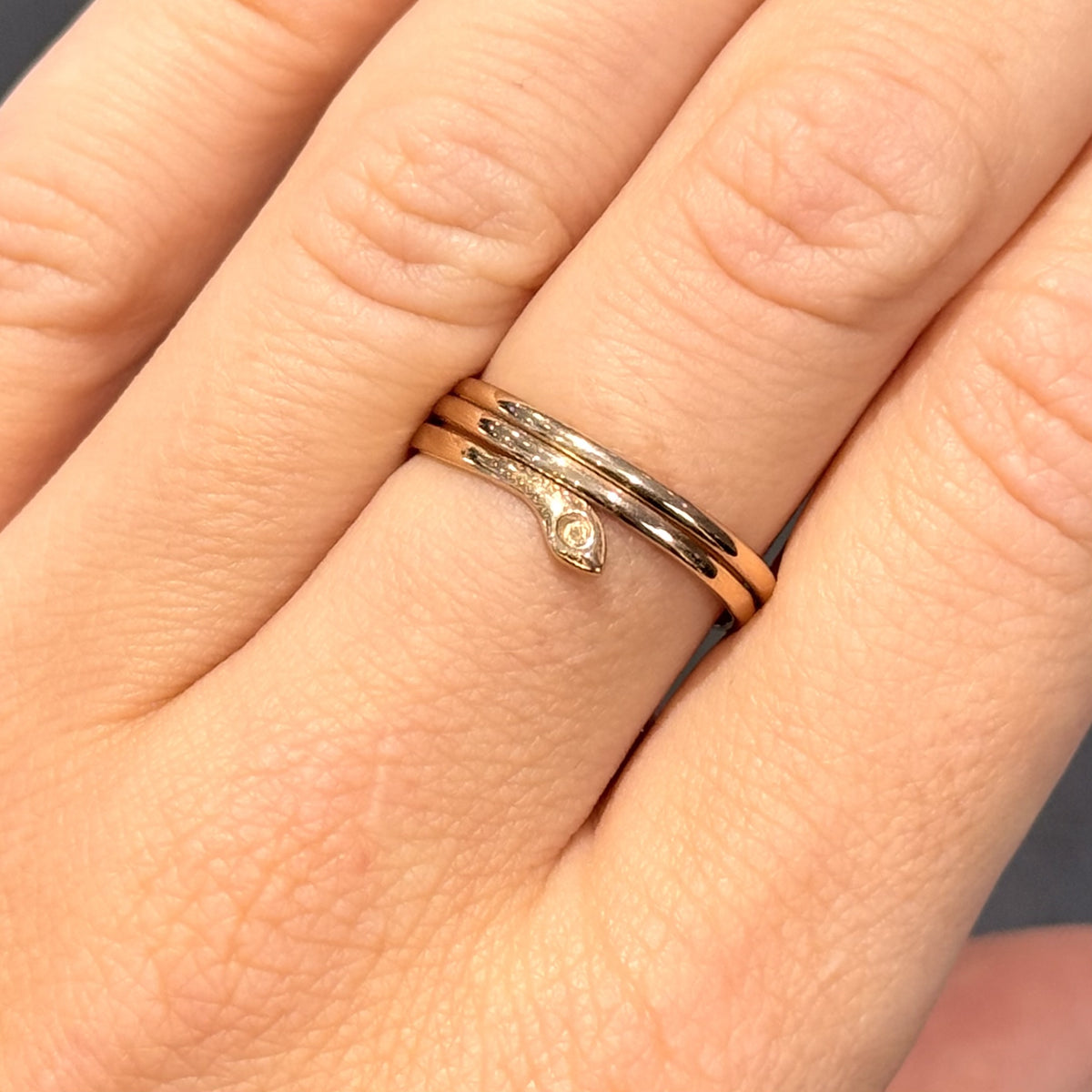 Pre-Owned 9ct Yellow Gold Snake Ring