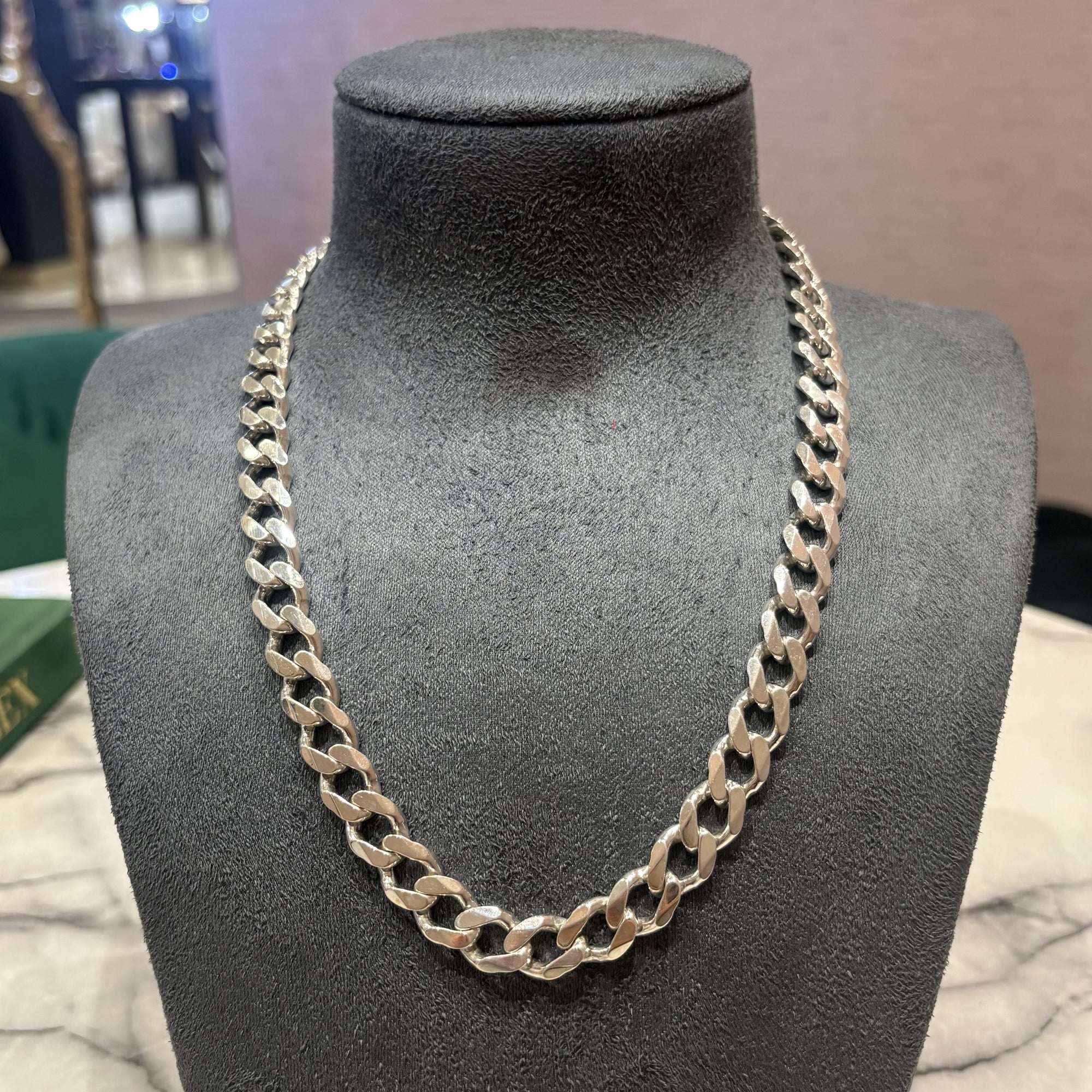 Pre-Owned Sterling Silver 20" Gents Curb Chain 92.8g