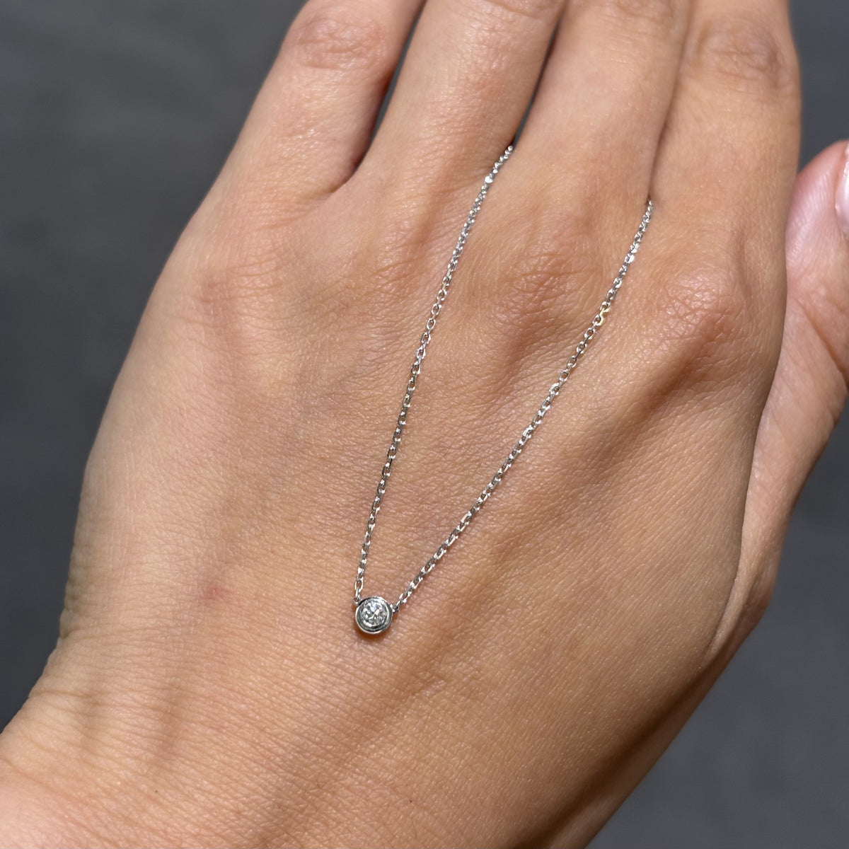 Pre-Owned Cartier 18ct White Gold D’Amour Mini Model Diamond Necklace CRB7224515