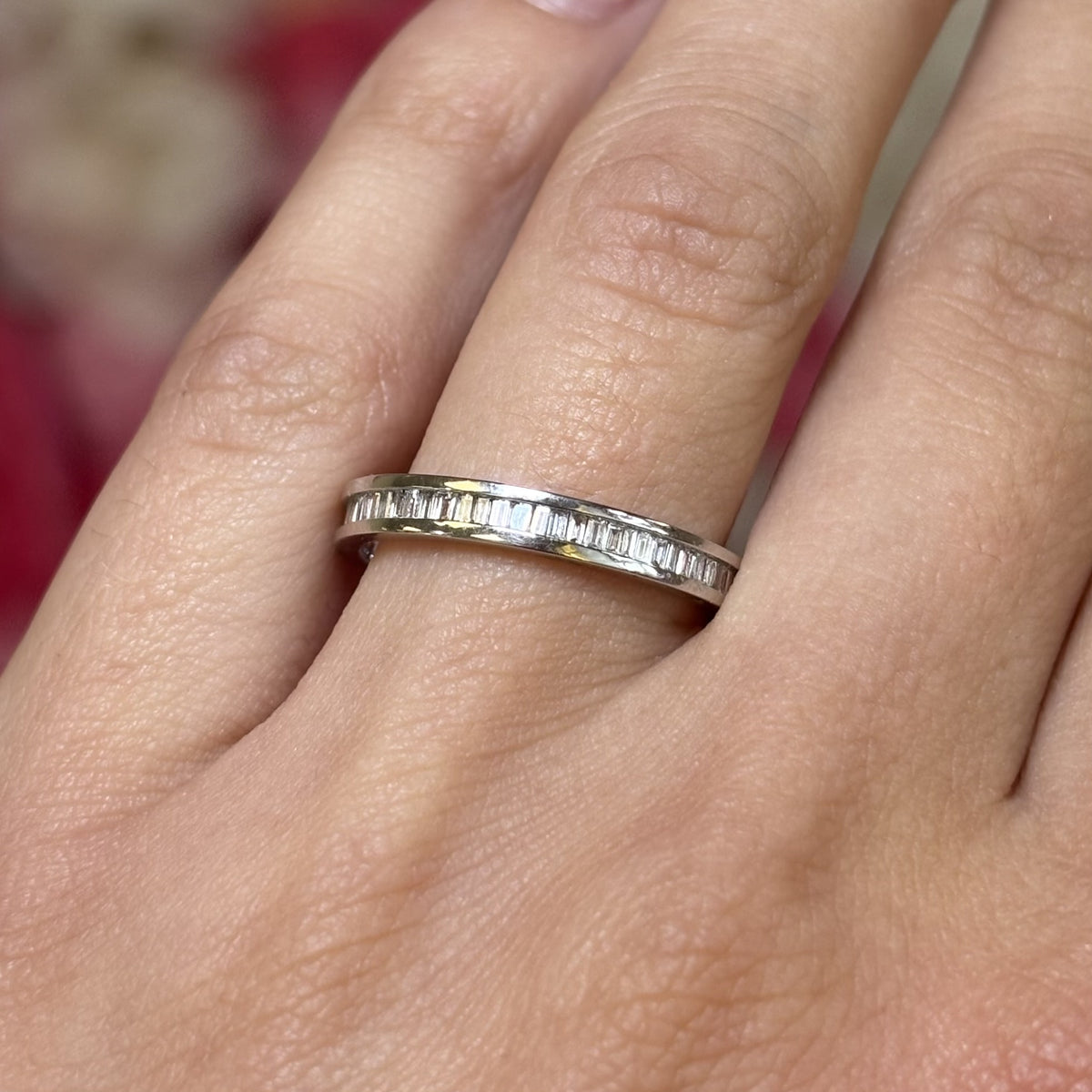 18ct White Gold 0.50ct Baguette Cut Diamond Full Eternity Ring
